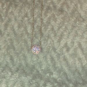 Touch stone crystal ball necklace